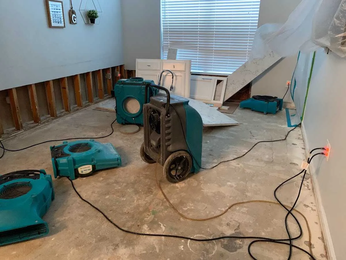 Dehumidifier in flood-cut room for Water Extraction & Removal in Holly Springs